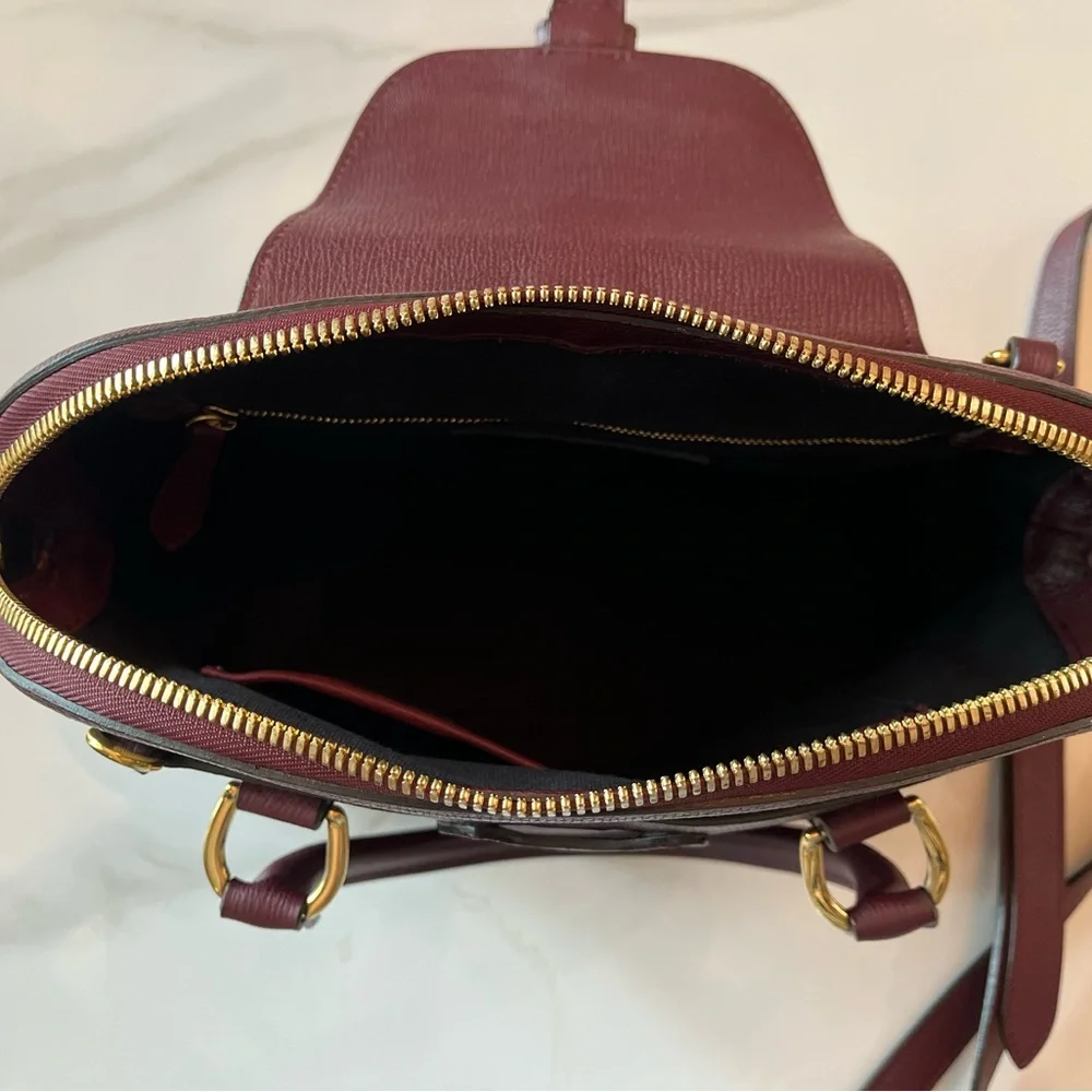 Burberry Dark Red Leather 2-way Bag - Picture 10 of 16